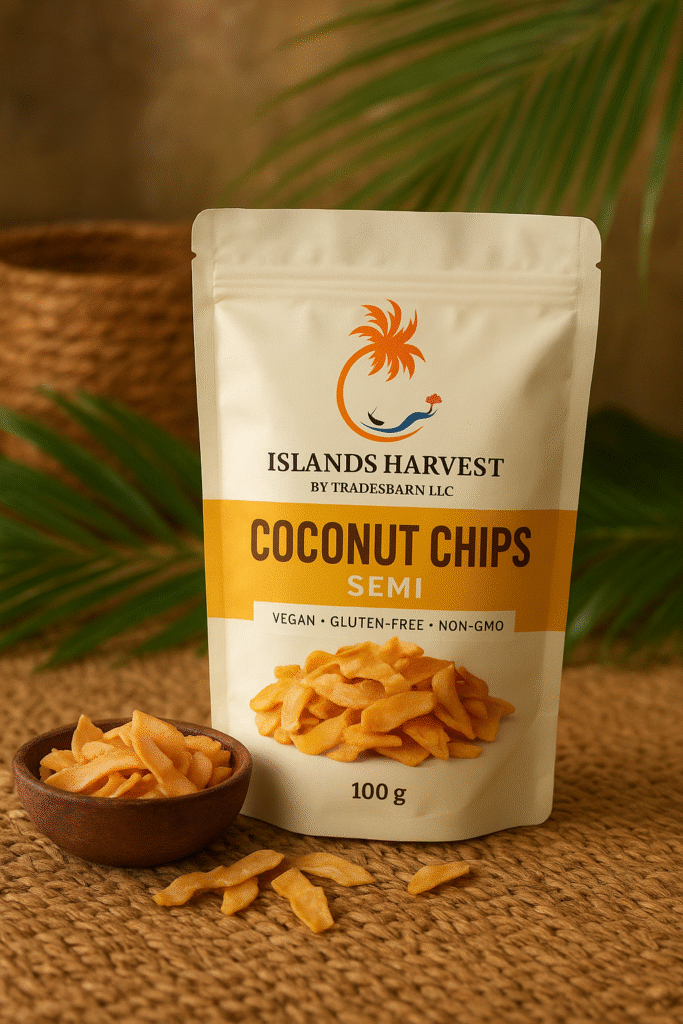 Semi roasted coconut chips